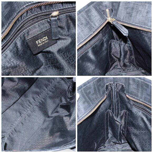 FENDI Zucca Canvas Tote Bag PVC Black Gold Auth 147011 - Picture 15 of 16